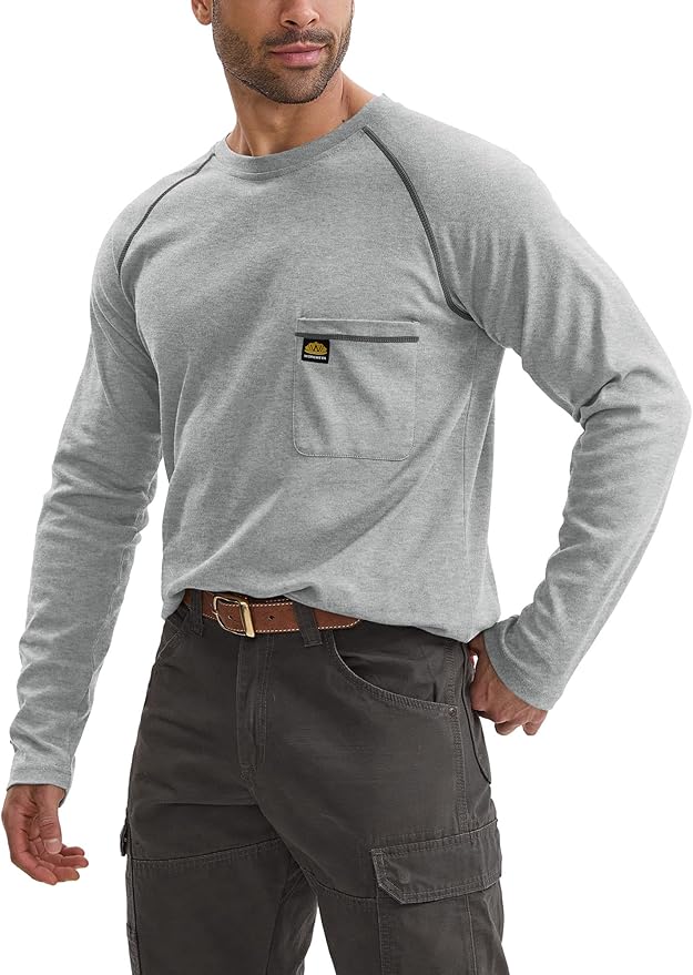 WORKWEYA FR Shirts Flame Resistant Shirt 6.5oz Men's NFPA 2112/CAT2 Long Sleeve Shirt