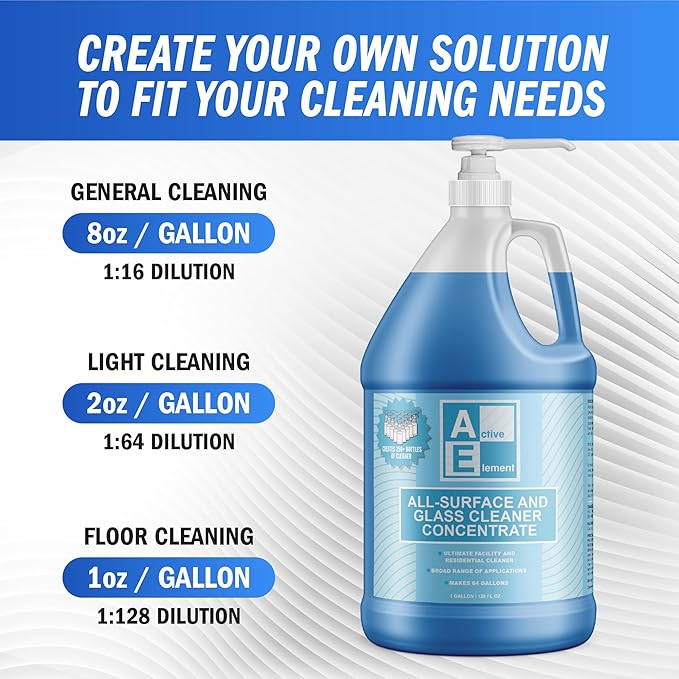 All Surface and Glass Cleaner Concentrate – Makes 64 Gallons | All Purpose Cleaner, Floor Cleaner, Bulk Concentrate