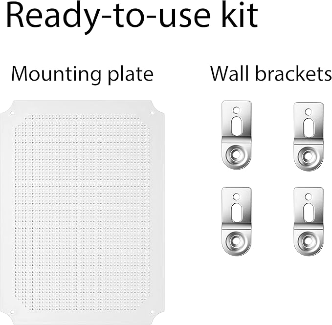 Junction Box, IP67 Waterproof Plastic Enclosure for Electrical Project, Hinged Grey Cover, Includes Mounting Plate and Wall Bracket (Transparent Cover with Inner Door, 16.1"x12.2"x7.1")