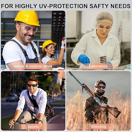 ANSI Z87.1 Safety Glasses Men Women 120 pack(60pack clear safety glasses+60pack safety sunglasses) Scratch & Impact Resistant eye protection glasses for Construction, Outdoor Sports & Work