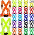 20 Pcs Reflective Vest Running Gear, High Visible Multicolor Adjustable Reflective Vest Elastic Bright Neon Lightweight Safety Straps for Men Women Night Walking Running Cycling Jogging