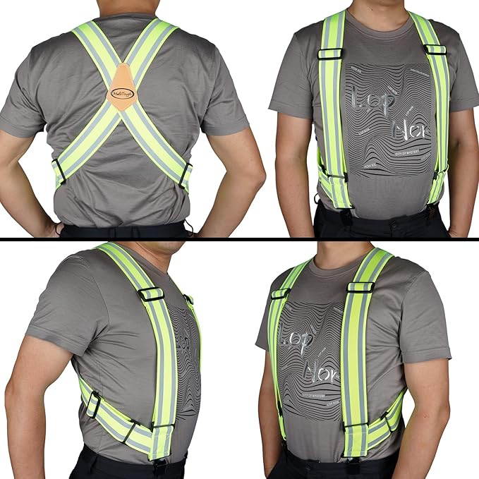 MELOTOUGH Reflective Safety Suspenders|Work Suspenders with Hi Viz Reflective Strip Hold Up Tool Belt Suspenders