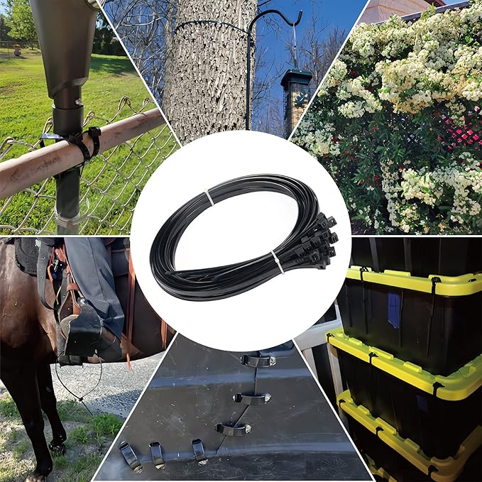 Zip Ties Heavy Duty 12 inch (500 Pack), Heavy Duty Cable Ties with 220 lb Tensile Strength for Outdoor Use, Black Wire Ties by ANOSON