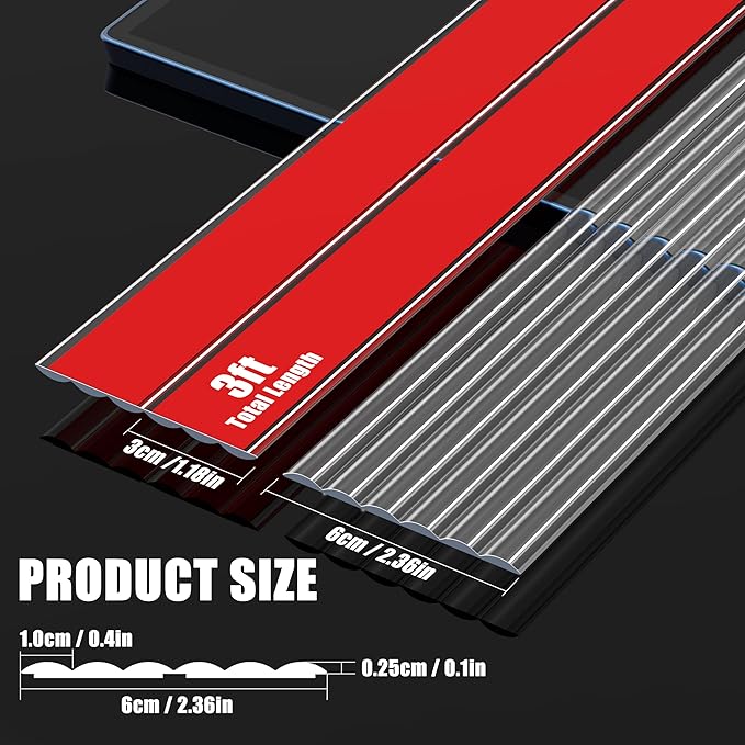 Edge Corner Protector Baby Proofing, Self-Adhesive Soft Strip Sharp Edge Protective Bumper Guards for Child Safety, Cabinet Door Desk Glass Table Bed Window Wall, 1.18INx3FT, Transparency