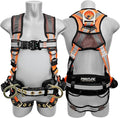Frontline Fall Protection 100RCTB Combat™ Reflective Construction Full Body Harness with Tongue Buckle Legs and Trauma Straps,5 Points of Adjustability,Positioning Belt,OSHA & ANSI Compliant (Size: S)