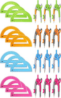 Mr. Pen- Compass and Protractor Set, 12 Sets, Colorful, Bulk Math Compass for Geometry and Drawing