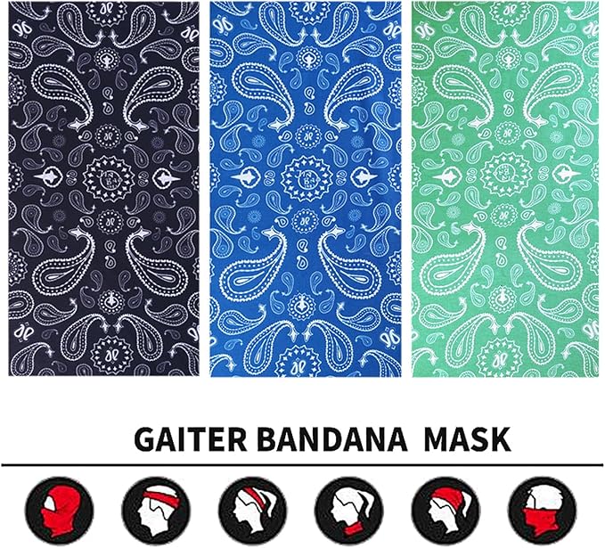 Neck Gaiter Face Cover Bandana Mask Scarf, Breathable Sun& Dust-proof for Cycling Running Fishing Hiking