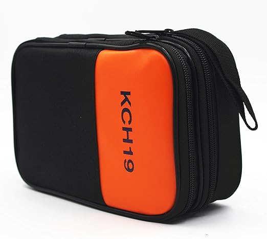 KCH19 Double Layered & Padded Carrying Zipper Case with Wrist Strap Use for Handheld Multimeter,Phase Indicator,Thermometer, Calibrator,Clamp Meter
