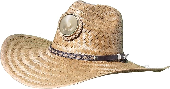 KOOL BREEZE SOLAR HAT mens Gentlemen's "Brown" Solar Straw Hat W. Thin Band