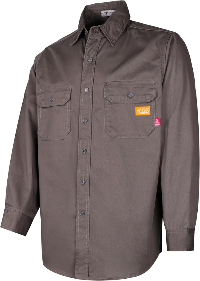 Titicaca FR Shirts for Men 6.5oz Lightweight Flame Resistant Button Down Work Shirt Fire Retardant Welding Shirt