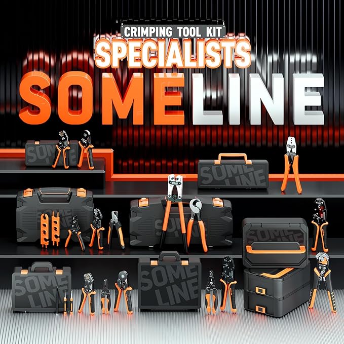 SOMELINE Wire Connectors Kit with Crimping Tool, 26 Types (UL Listed) Premium Insulated Electrical Terminals Assortment, 22-10 AWG Ratchet Wire Crimper - Ring, Butt, Quick Disconnects (187 Pcs)