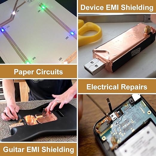 LOVIMAG Copper Tape, Copper Foil Tape (2inch X 33 FT) Metal Conductive Adhesive for Slugs Guitar and EMI Shielding, Crafts, Electrical Repairs, Grounding