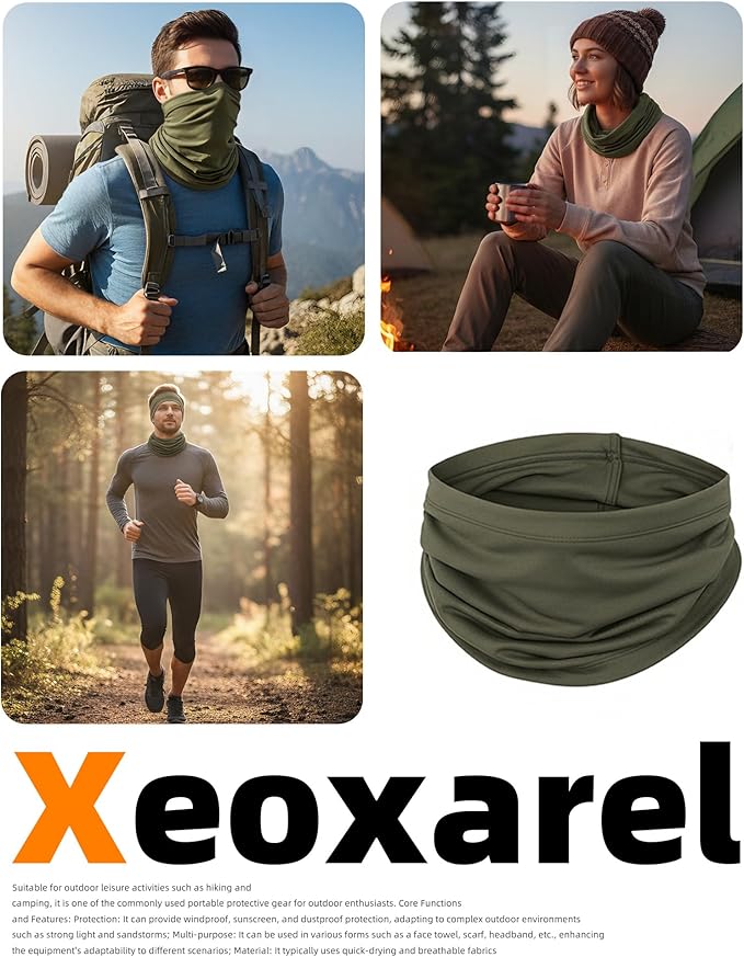 Xeoxarel Neck Gaiter, 7 Pack Cooling UV Protection, Bandana Face Mask Scarf for Men and Women