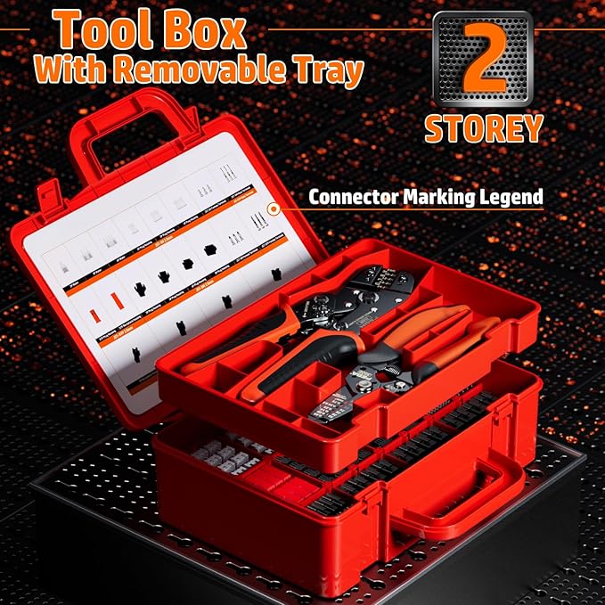 PEBA Crimping Tool and JST Connector Kit - 20 Types of 2.5 mm JST-XH Connectors & Crimp Pins, 2.5 mm JST-SM & JST-SYP Housings and Contacts, for DIY Electronics - Suitable for AWG 32-20 Wires