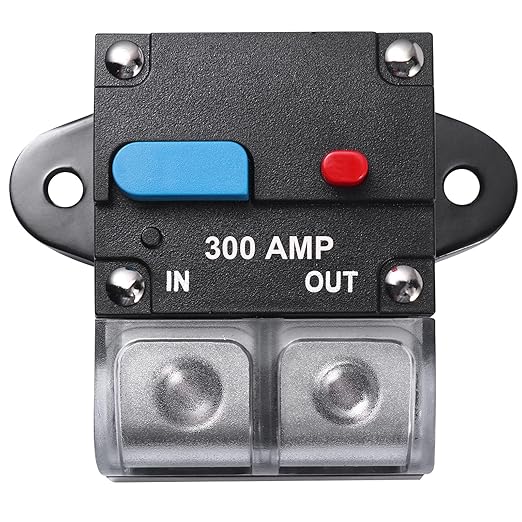 300 Amp Circuit Breaker with Manual Reset Switch for RVs Trolling Boat Marine Truck Vehicles Stereo Audio Electronic Battery Solar System, 12V-48VDC Waterproof