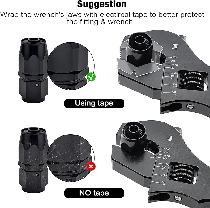 EVIL ENERGY AN Fitting Hose Wrench Adjustable 3AN-16AN Aluminum Black