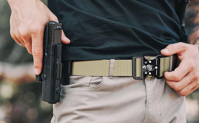 DOOPAI Tactical Belt for Men, 3Pack Military Nylon Web with Heavy Duty Quick Release Metal Buckle
