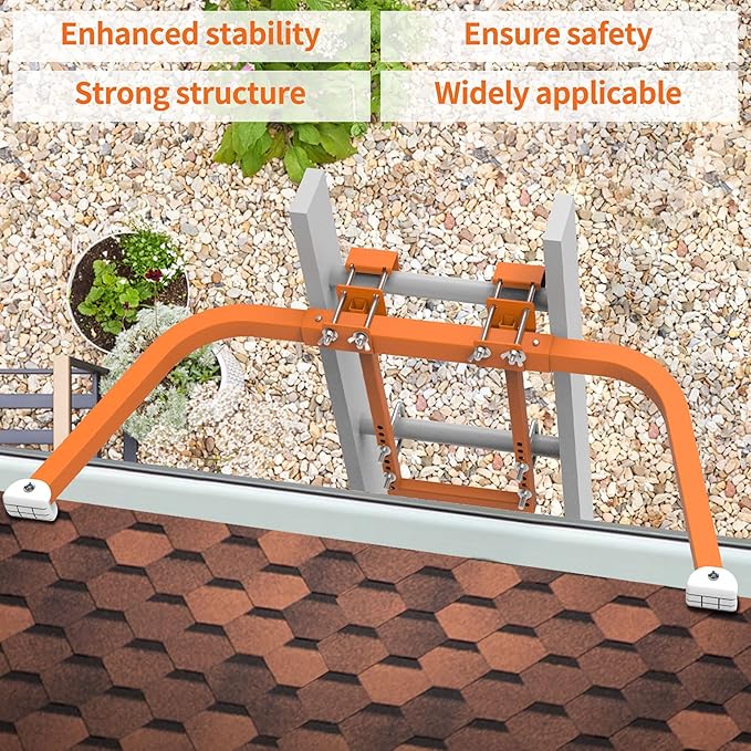 Ladder Stabilizer,Extended Ladder Stabilizer Accessory for Roof Gutter＆Wall,Ladder Stand-Off 450 lbs Heavy Duty Steel Wing Span/Wall Ladder Standoff with Non-Slip Rubber Bottom Pad