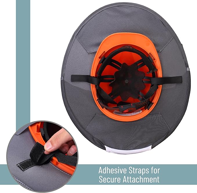 UNCO- Hard Hat Sun Shield, 3 Pack, Grey, Full & Standard Brim Mesh Sunshade High Visibility Reflective, Hard Hat Accessories