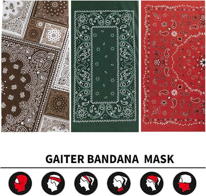 Neck Gaiter Face Cover Bandana Mask Scarf, Breathable Sun& Dust-proof for Cycling Running Fishing Hiking