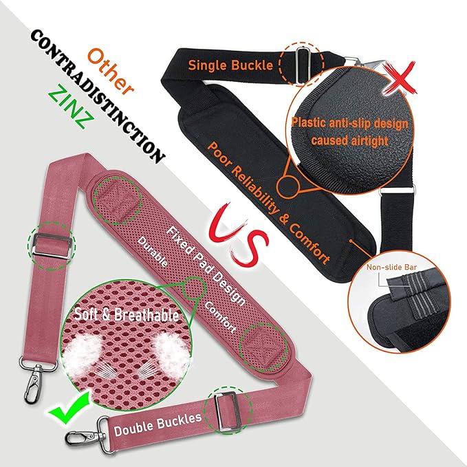 ZINZ Bag Shoulder Strap, Padded Adjustable Shoulder Strap Replacement