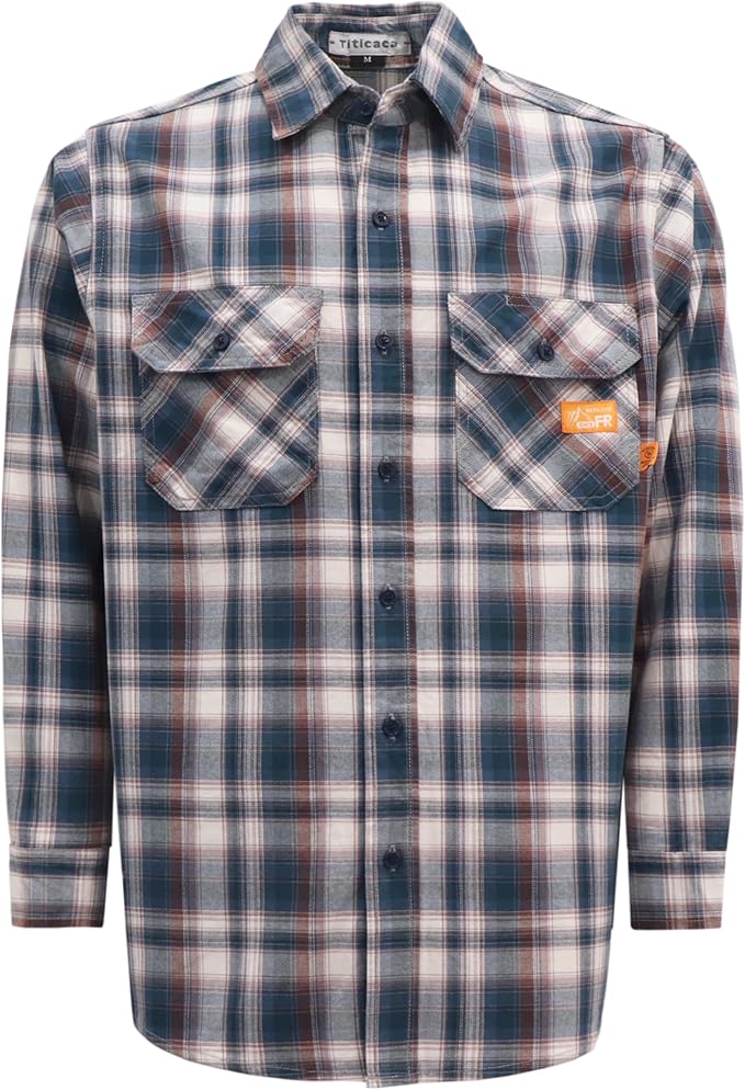 Titicaca FR Shirts for Men 6.5oz Lightweight Flame Resistant Button Down Work Shirt Fire Retardant Welding Shirt