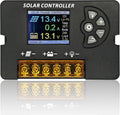 12V/24V Auto Solar Charge Controller 10A/20A/30A, PWM Adjustable Regulator, LCD Display, Multi-Battery Support, Efficient Panel Cell Charging - Solar Power System Accessory (20A)