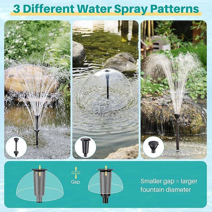 Biling Pond Filter with Fountain Pump Kits, 660GPH Koi Pond Filter with 40W Pond Pumps for Outdoor Ponds, Pond Fountain Kit for Garden Pond, Fish Tank, Water Feature - Corded Electric