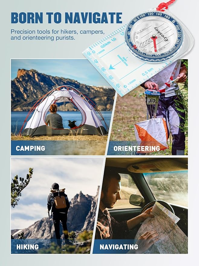 Eyeskey Advanced Orienteering Compass for Hiking & Navigation