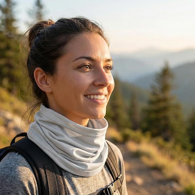 UPF 50 Sun Protection Neck Gaiter - 13-in-1 Multifunctional Face Cover for Hiking, Fishing, Cycling