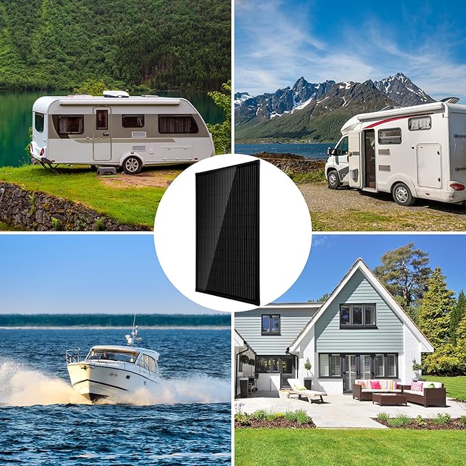 Topsolar Solar Panel 340W, 12 V/24V Monocrystalline Solar Panel PV Panel Off Grid Solar Power for Motorhome, Shed, Campervan, Caravan and Boat