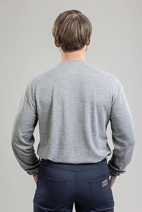DRIFIRE Power Dry FR Long Sleeve Henley, CAT 2, Flame Resistant, Grey, Small, TEE-PDG-HN-SM