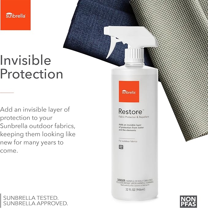 Sunbrella Clean (32 fl oz) + Restore (32 fl oz) Bundle | Clean Multi-Purpose Upholstery Cleaner with Restore Fabric Protector Spray & Water Repellent