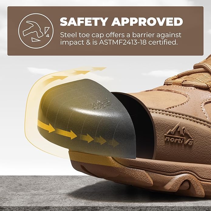 NORTIV 8 Waterproof Steel Toe Boots for Men Slip Resistant Safety Industrial Boots Paladin-Steel