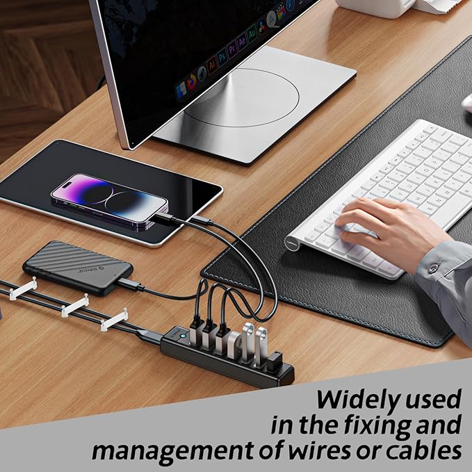 Biaungdo 100 Pcs Cable Wire Clips with Two Steel Nails, 14mm White Cable Clips Nail Management Nail-in Clamps Wall Wire Cable Fasteners for Ethernet Cord, Cable(7mmx2)
