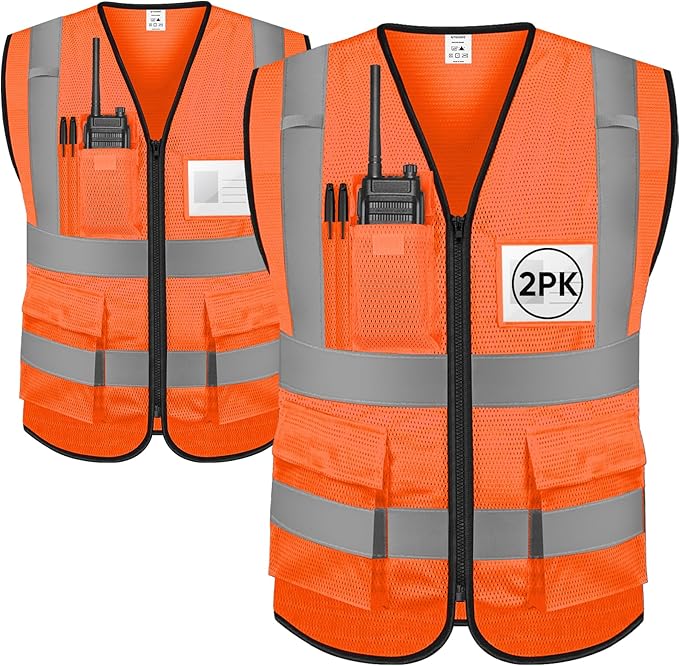 TICONN Reflective Safety Vest High Visibility Class II Mesh Vest for Women & Men Meets ANSI Standards