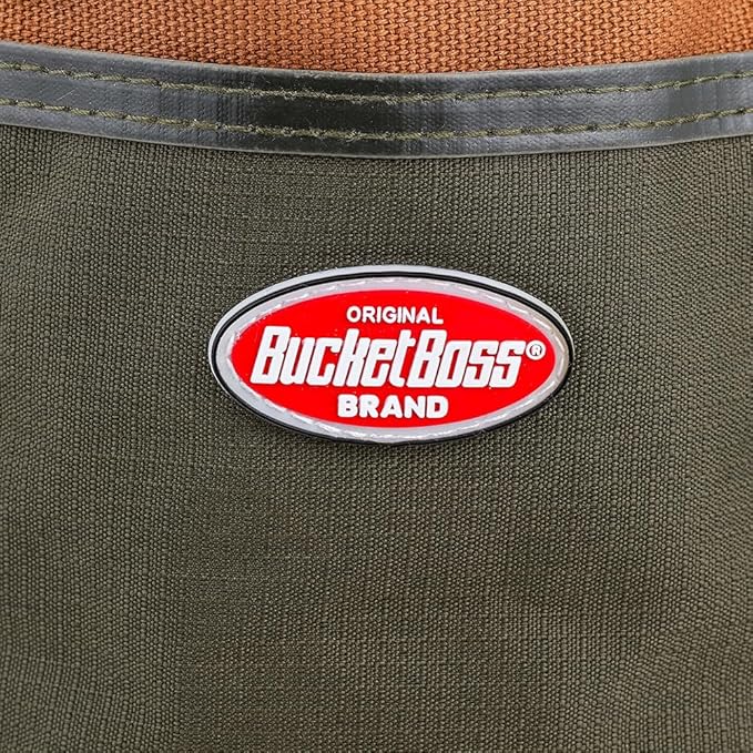 BucketBoss 25001 Canvas Organizer Parachute Bag with 19 Pockets for Nails,Screws, and Bolts in Brown