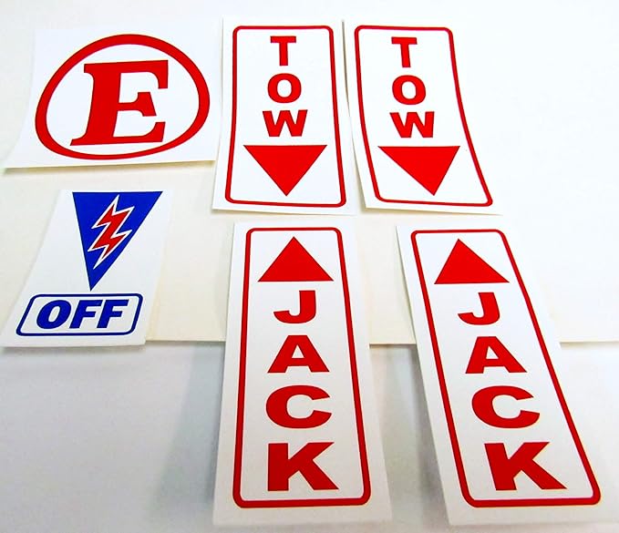 Vulcan RACE DECAL PACK SCCA, BATTERY SAFETY OFF, FIRE EXTINGUISHER, JACK UP & TOW DOWN