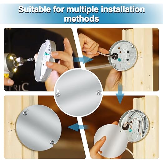 10pack 4 Inch Round Cover Plate Fits Standard Flat 4-Inch Round Electrical Box for Wall or Ceiling Junction Box Cover