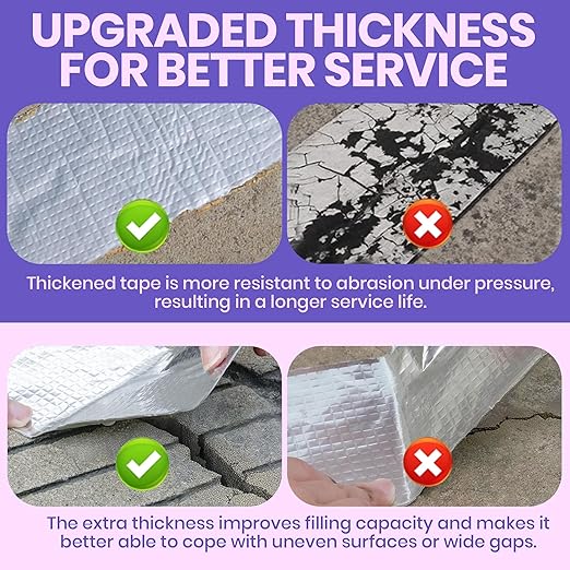 TAPEBEAR Extra Thicker Butyl Tape Waterproof 2inch x16feet, 51mil Aluminum Butyl Sealant Tape, Duct Sealing Adhesive for RV Roof Repair, Boat and Pipe Sealing, Metal, Glass & EDPM Roof Leak Patching