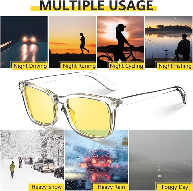 VISOONE Blue Light Blocking Glasses Square with Anti Computer Glare for Gaming Women and Men MONTANA