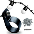120 Pack 3/8 in Rope Light Clips Black,Rope Light Clips p-Style Mounting Clips Plastic Cable Clamps for Wire Management (Black-120p, 3/8)