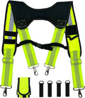 Tool Belt Suspender for Men 4 Point Padded with Attachment Loops, WristBand Pouch Pocket for Construction Worker