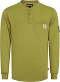 BOCOMAL FR Shirts Henley 7oz Midweight Fire Resistant Clothing NFPA2112 CAT2 Men's Flame Retardant Work Shirt