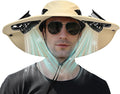 Solar Fan Hat with Detachable Fan, UPF 50+ Wide Brim Sun Hat with Face Mask and Arm Sleeves, 3 Speed USB &Solar Powered Fan