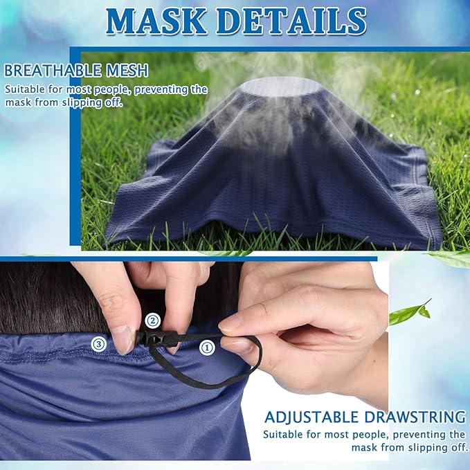Geyoga Adjustable Cooling Neck Gaiter Breathable Summer Face Mask with Mesh Holes Strap UV Protection Neck Cover for Men