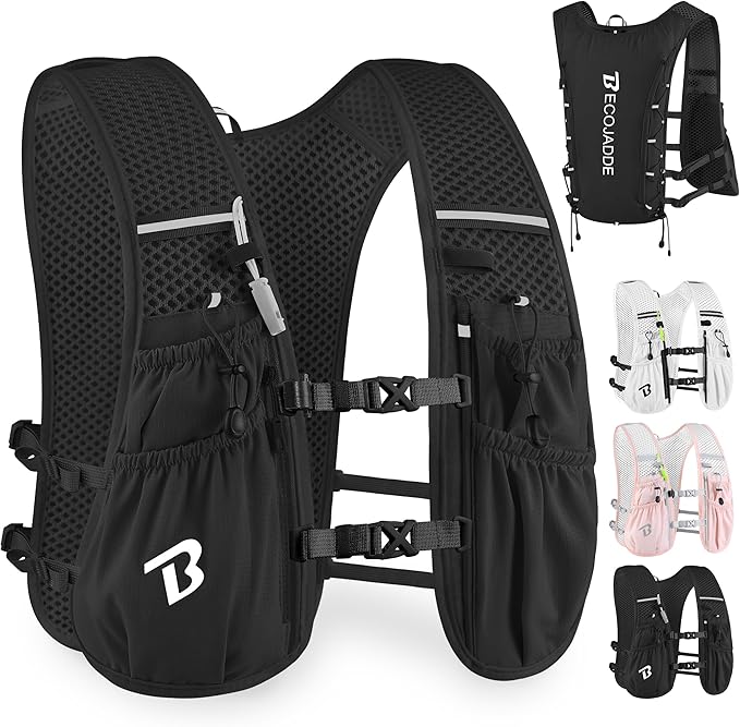 Running Vest Hydration Backpack for Men Women, 5L Lightweight Running Backpack Hydration Pack for Marathon, Trail, Cycling, Hiking, Jogging