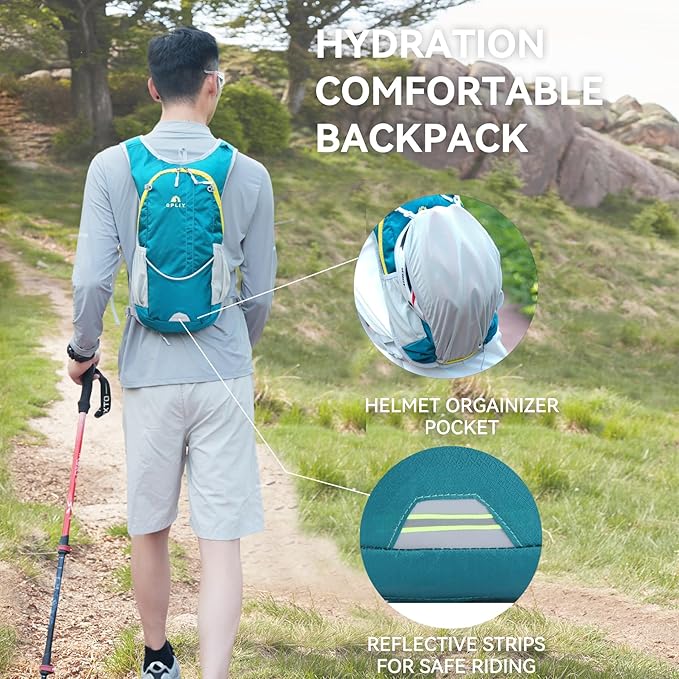 Hydration Backpack with 2L Bladder – Durable Lightweight Water Pack for Running, Hiking, Biking – Fits Men, Women, Youth