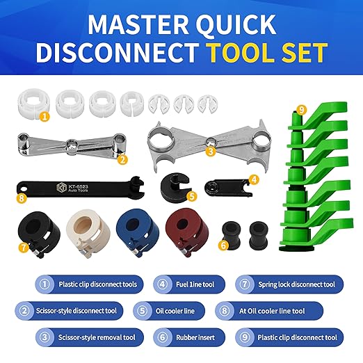 25pcs Master Quick Disconnect Tool Set, Fuel Line Disconnect Tool Kit for Automotive A/C Fuel & Transmission Systems, Transmission Line Disconnect Tool Compatible with Various Automotives