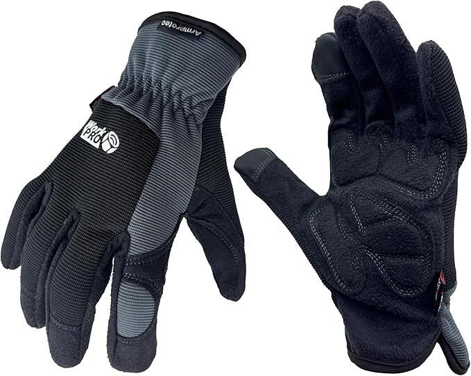 SKYDEER Touch Screen Leather Work Gloves for Women, Impact Protection, Vibration Reduction, Machine Washable Gardening Gloves (SD8821G/XL)